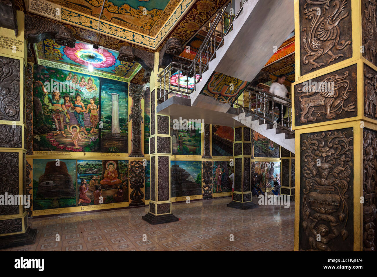 Buddhistische Gemälde und Wandmalereien, Kande Viharaya Tempel, Aluthgama, Western Province, Sri Lanka Stockfoto