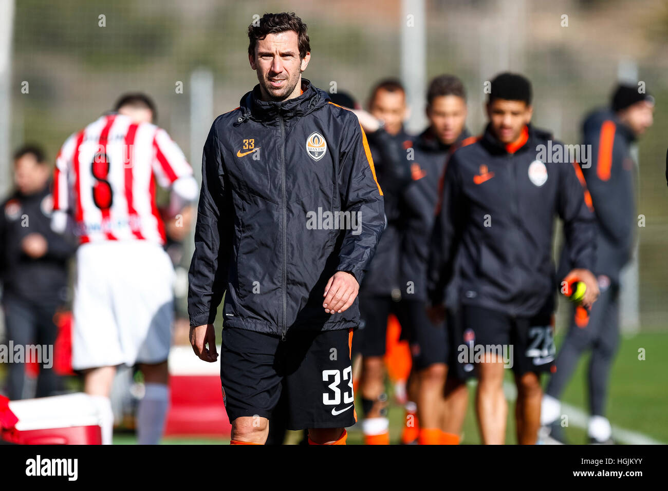 La Manga Club, Spanien. 22. Januar 2017. Freundschaftsspiel zwischen FC Shakhtar Donetsk Vs KS Cracovia im La Manga Club. Im Bild Darijo Srna © ABEL F. ROS/Alamy Live News Stockfoto