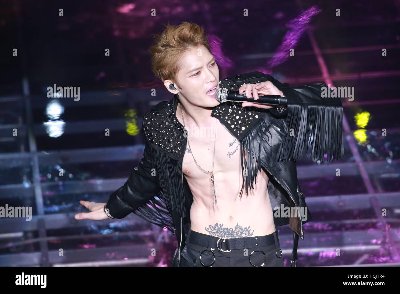 Seoul, Korea. 22. Januar 2017. ** China und Korea Rechte Out ** Kim JaeJoong hält 2017 Kim JaeJoong Asien Tour die Wiedergeburt des J in Seoul, Korea. Bildnachweis: TopPhoto/Alamy Live-Nachrichten Stockfoto