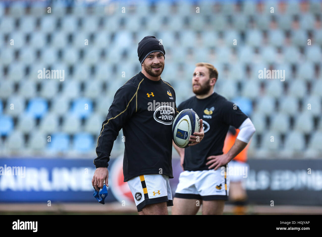 Parma, Italien. 22. Januar 2017. London Wespen fliegen Hälfte Danny Cipriani im Warm-up der Partie gegen Zebre in EPCR Champions Cup © Massimiliano Carnabuci/Alamy Nachrichten Stockfoto