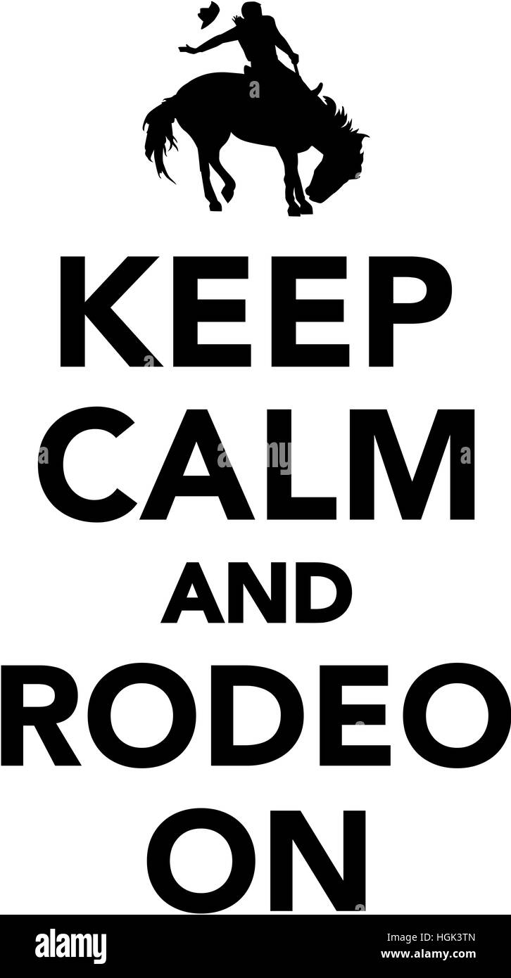 Halten Sie Ruhe und Rodeo auf Stockfoto