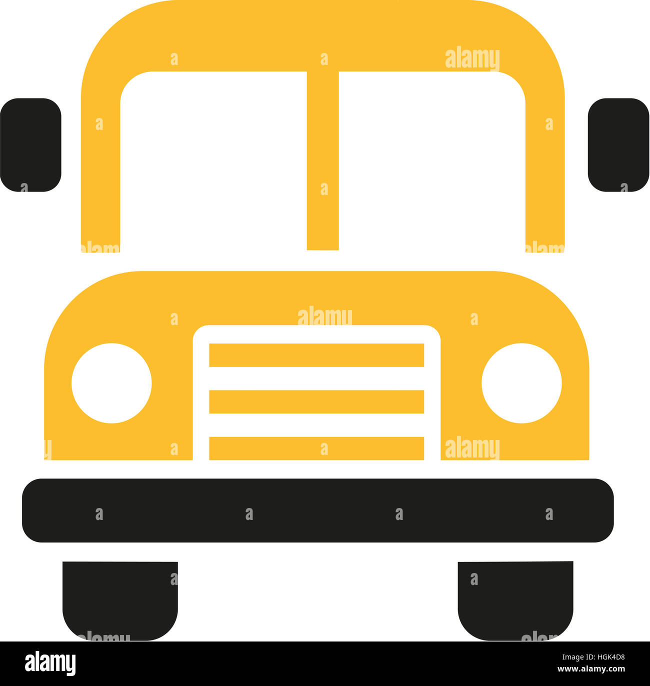 Schulbus-Symbol-Vorderansicht Stockfoto