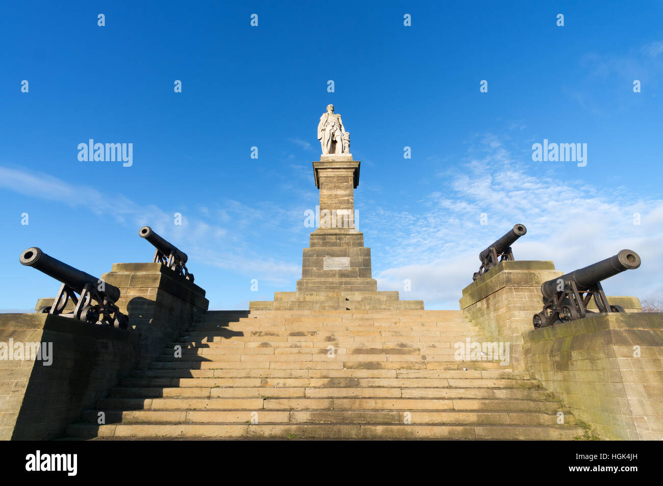 Der Admiral Lord Collingwood-Denkmal bei Tynemouth, North Tyneside, England, UK Stockfoto