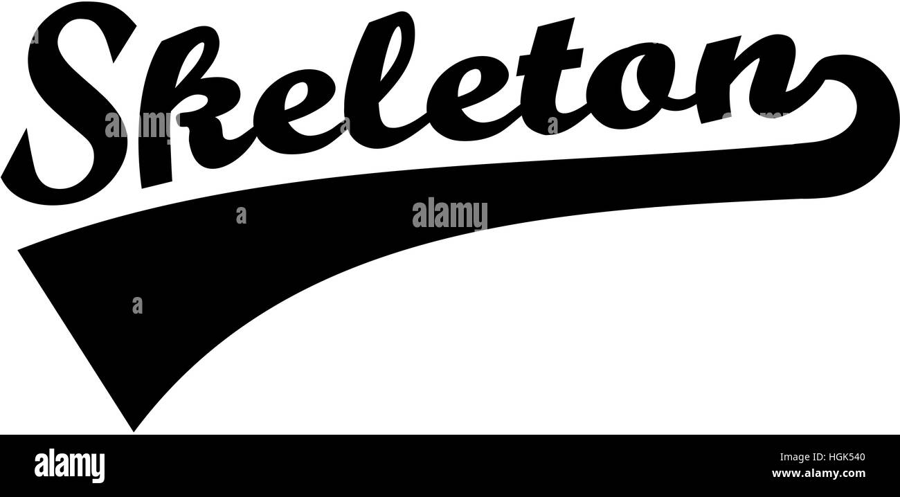 Skelett Wort mit Retro-Schriftart Stockfoto