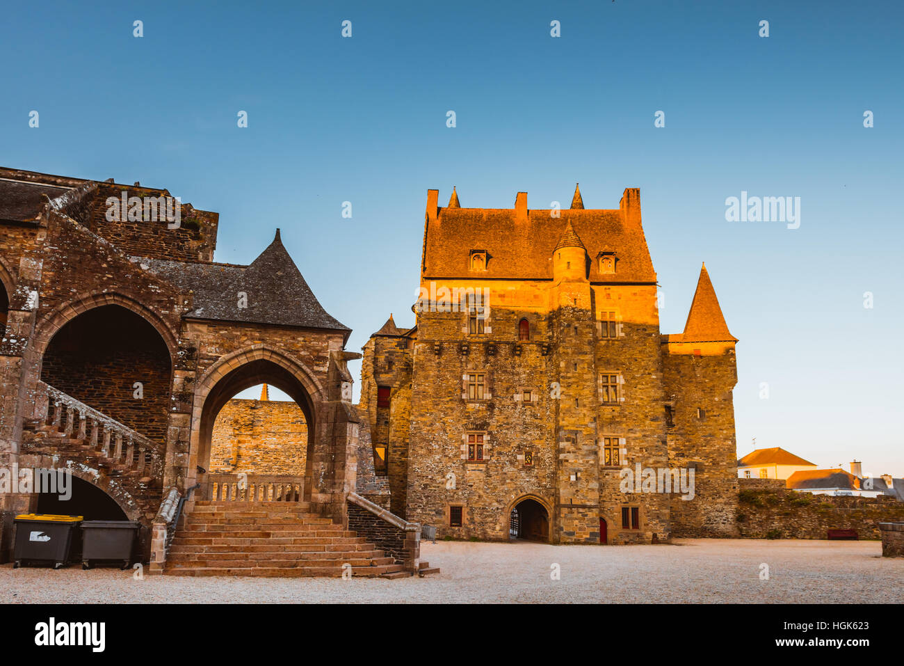 Mittelalterliche Burg von Vitre Bretagne, Frankreich. Stockfoto