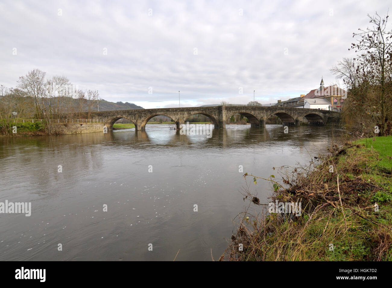 Builth Wells Brücke Stockfoto