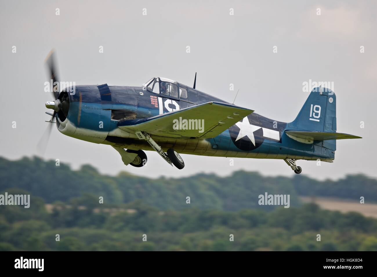 Grumman F6F Hellcat im Duxford ausziehen Stockfoto