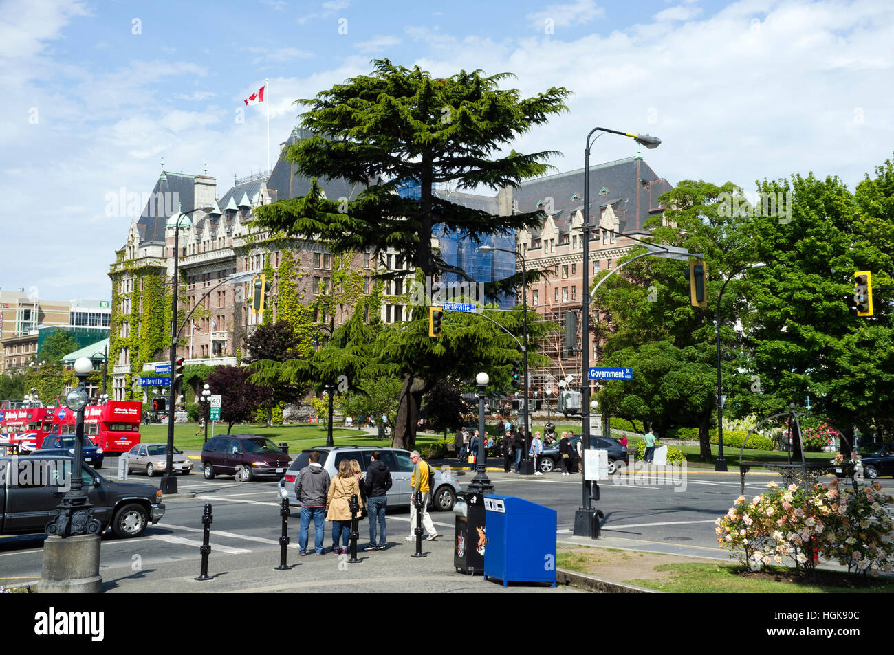 Government Street, Victoria, Vancouver Island Stockfoto