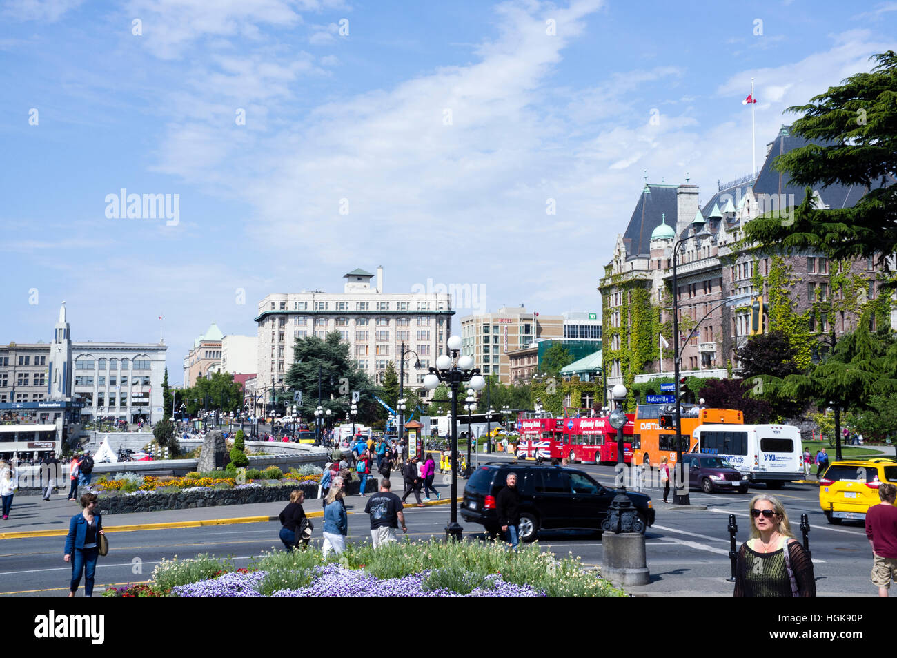 Government Street, Victoria, Vancouver Island Stockfoto