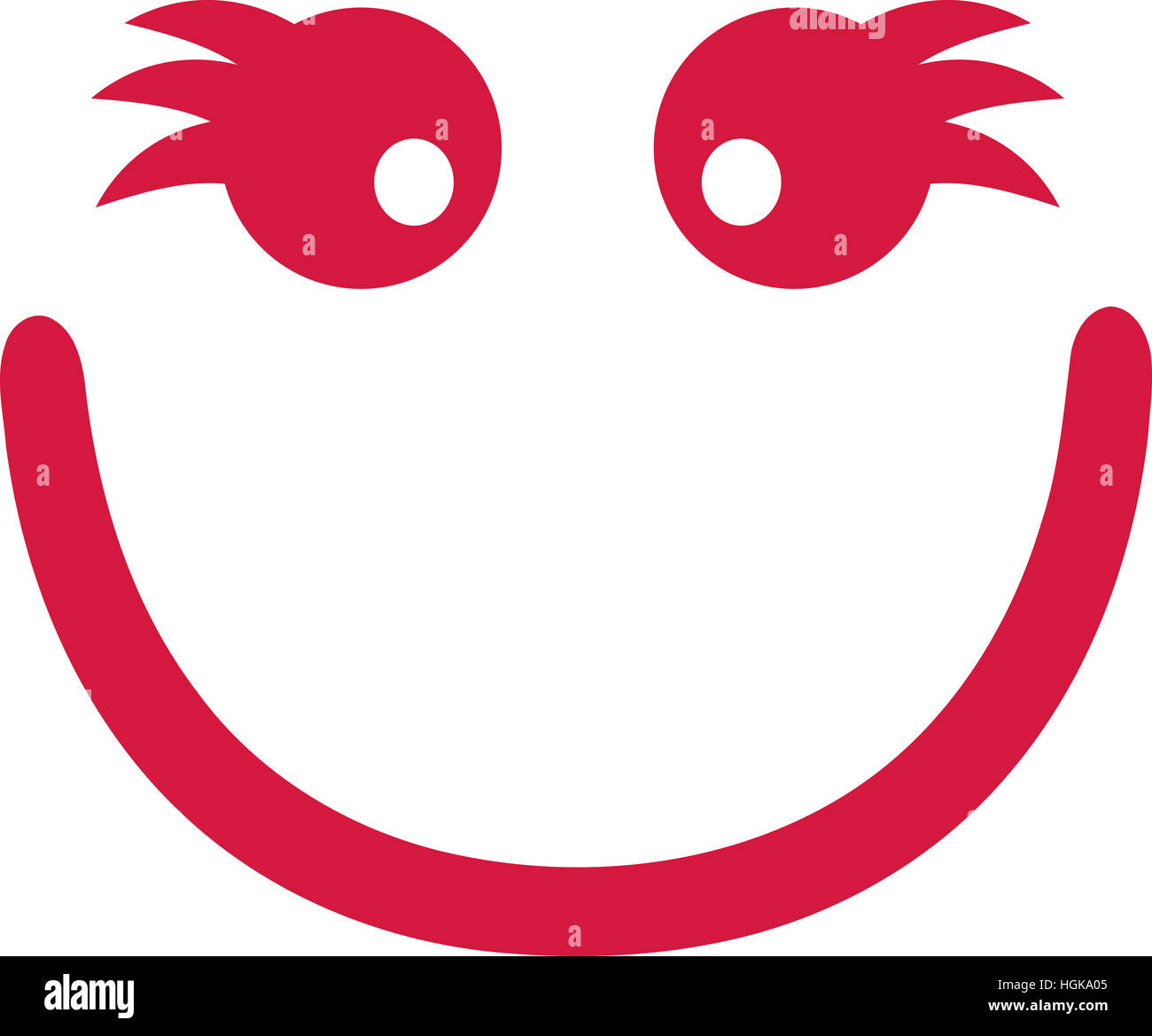 Smiley-Gesicht mit Wimpern Stockfoto