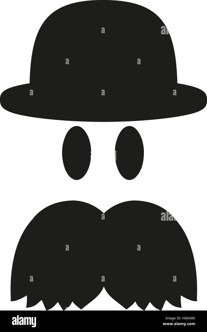 Schnurrbart Schnauzer und Melone Stockfoto