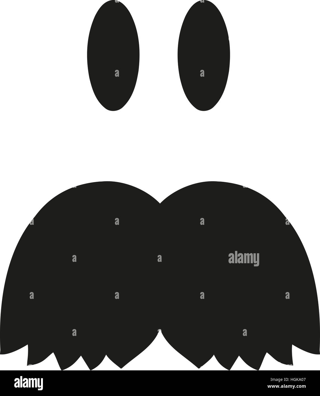 Das Gesicht mit Augen und große schnauzer Stockfoto