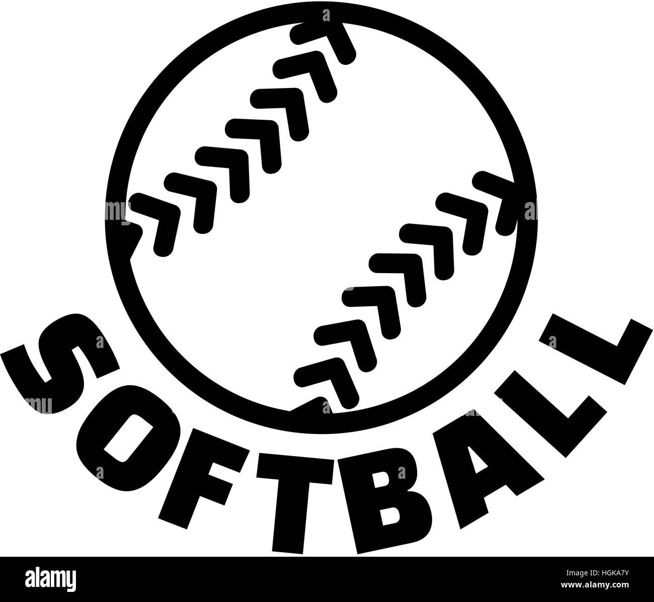 Softball-Ball mit Namen Stockfoto