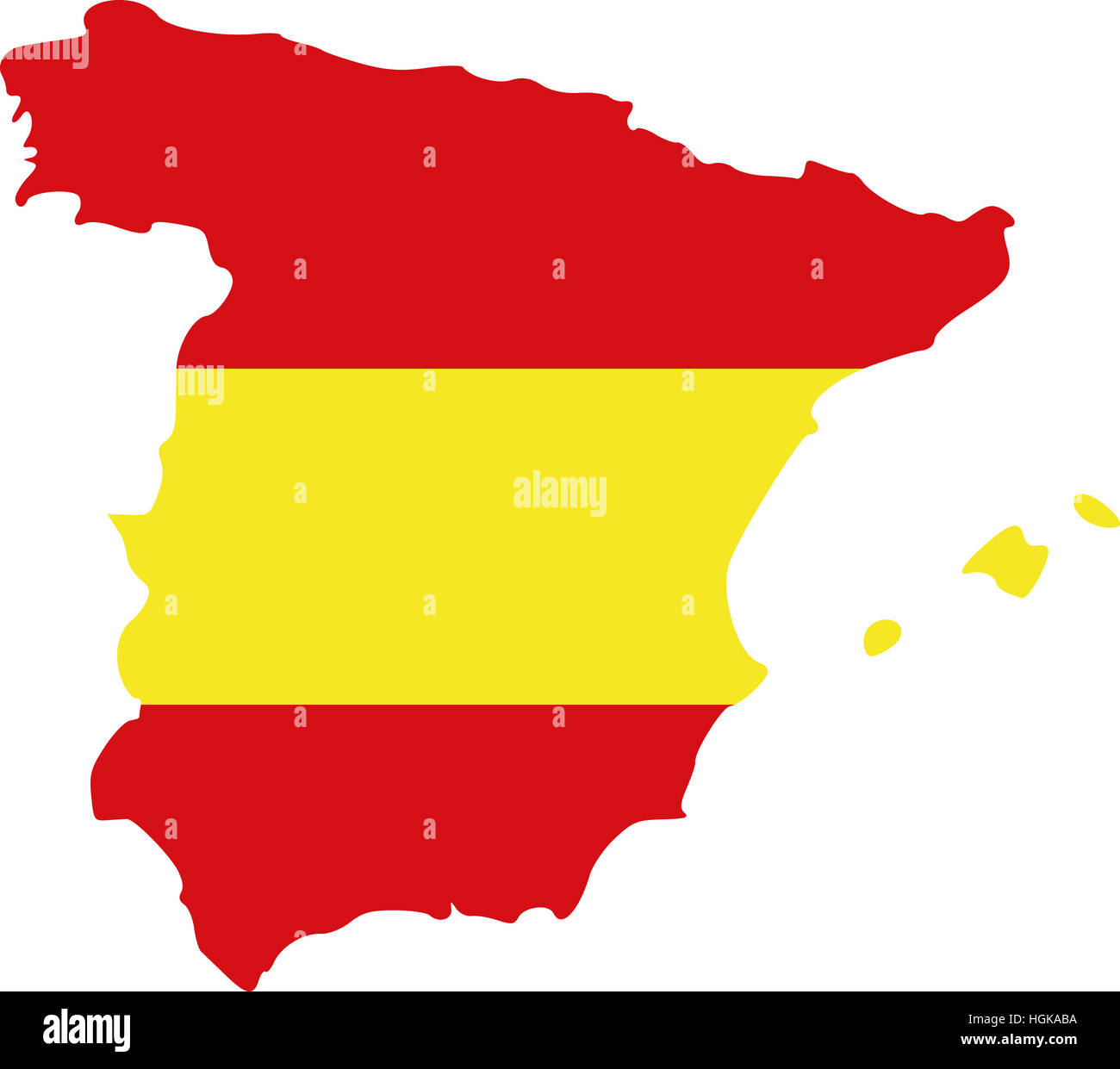 Spanien Karte mit Flagge Stockfoto