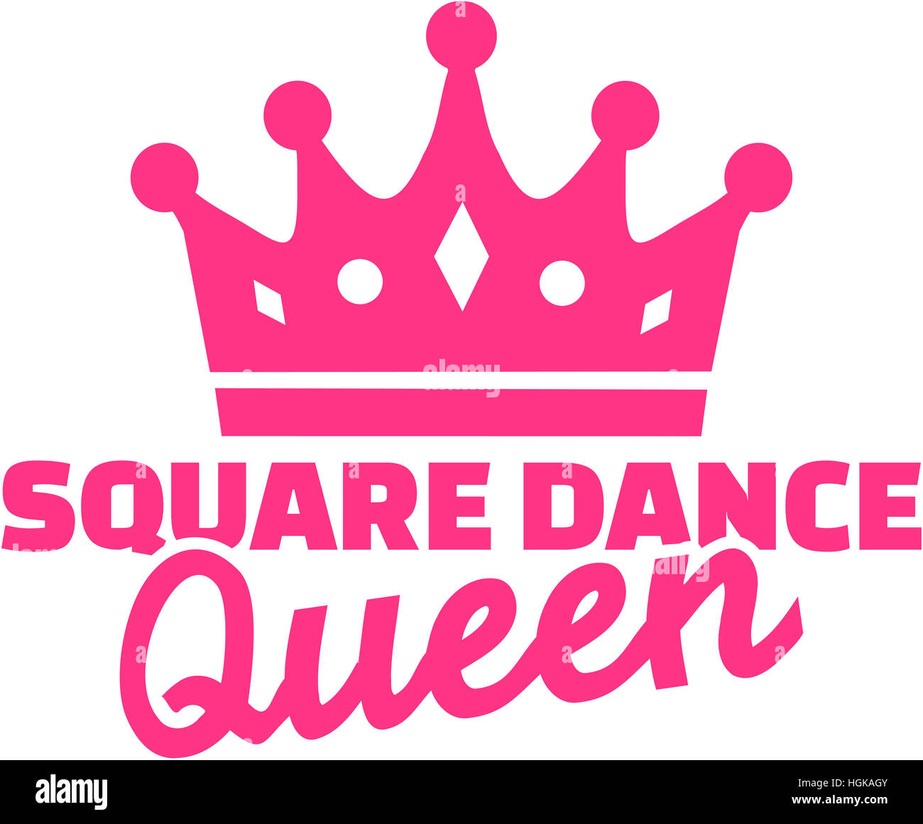 Square-Dance-Königin mit Krone Stockfoto