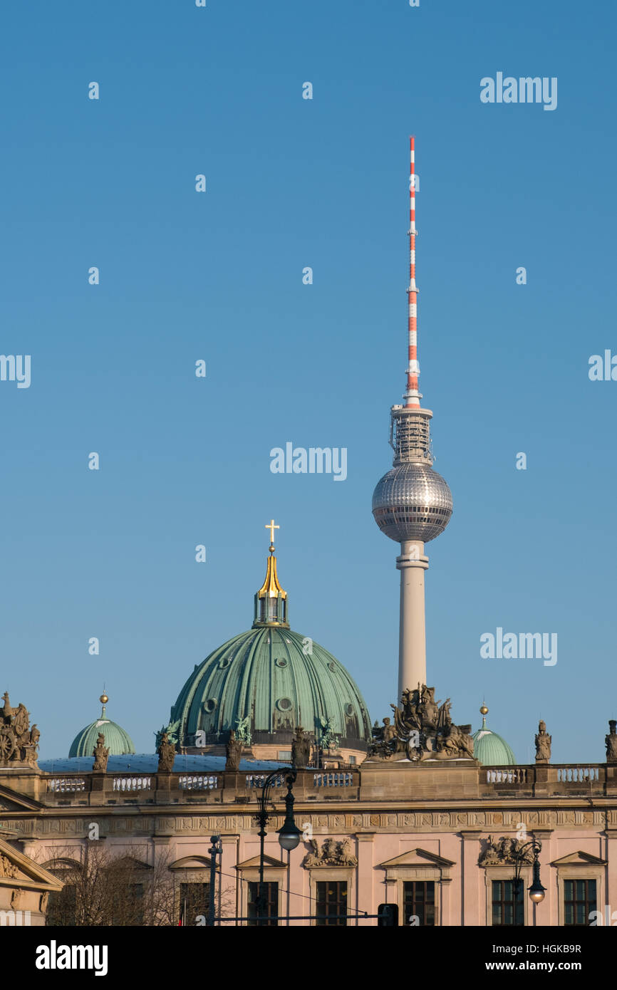 Die Kuppel des Berliner Dom und der Fernsehturm Stockfoto