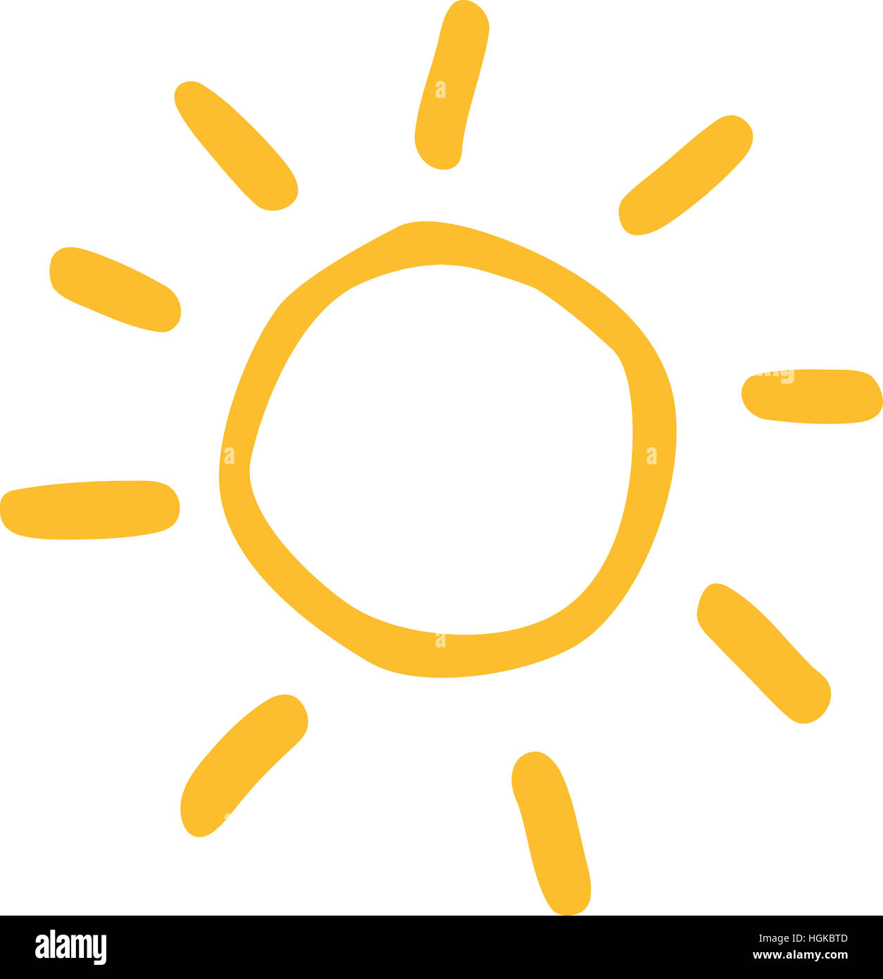 Sonne-Symbol Hand gezeichnet Stockfoto