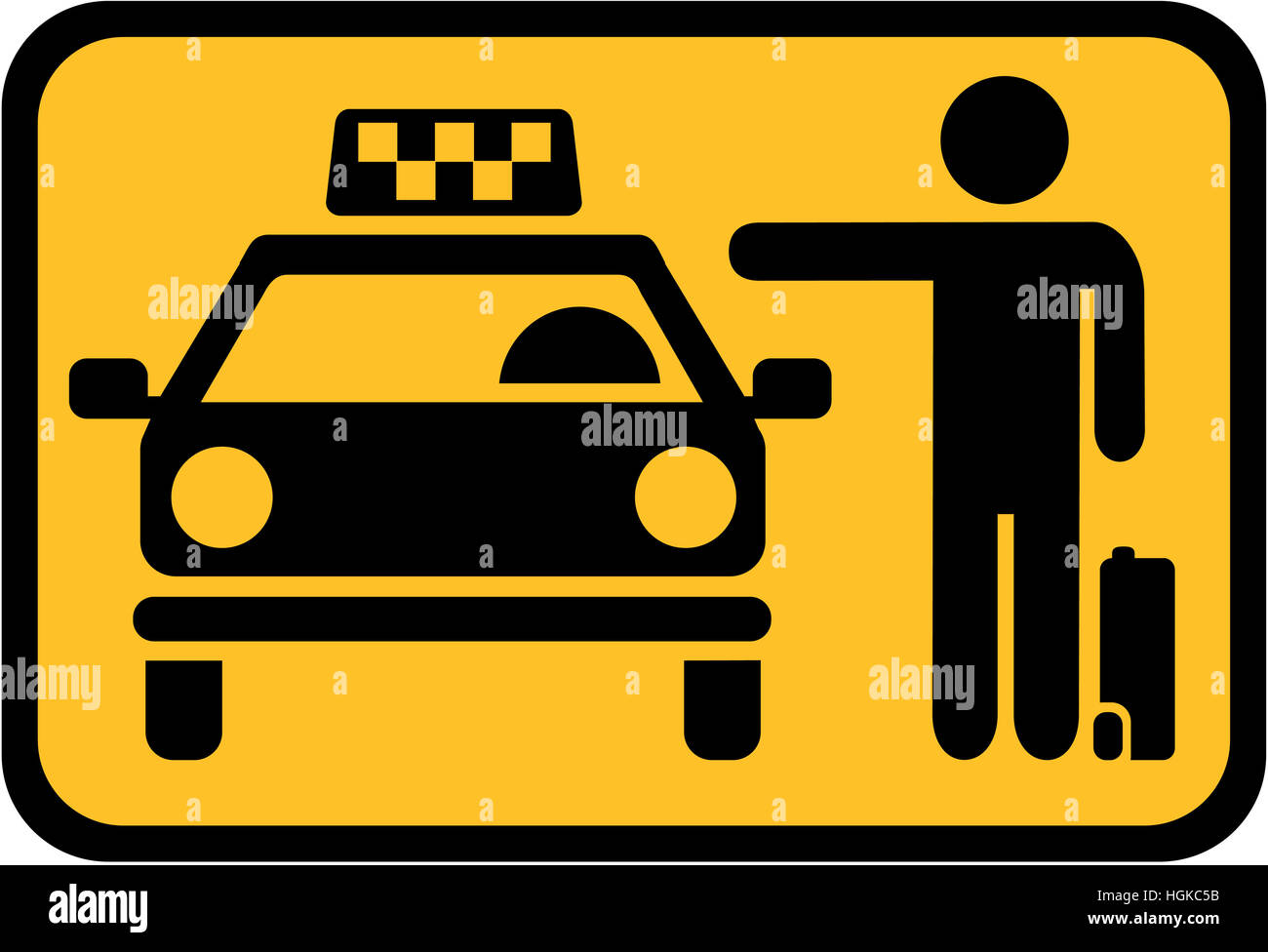 Fang ein Taxi - Yellow Cab-Symbol Stockfoto