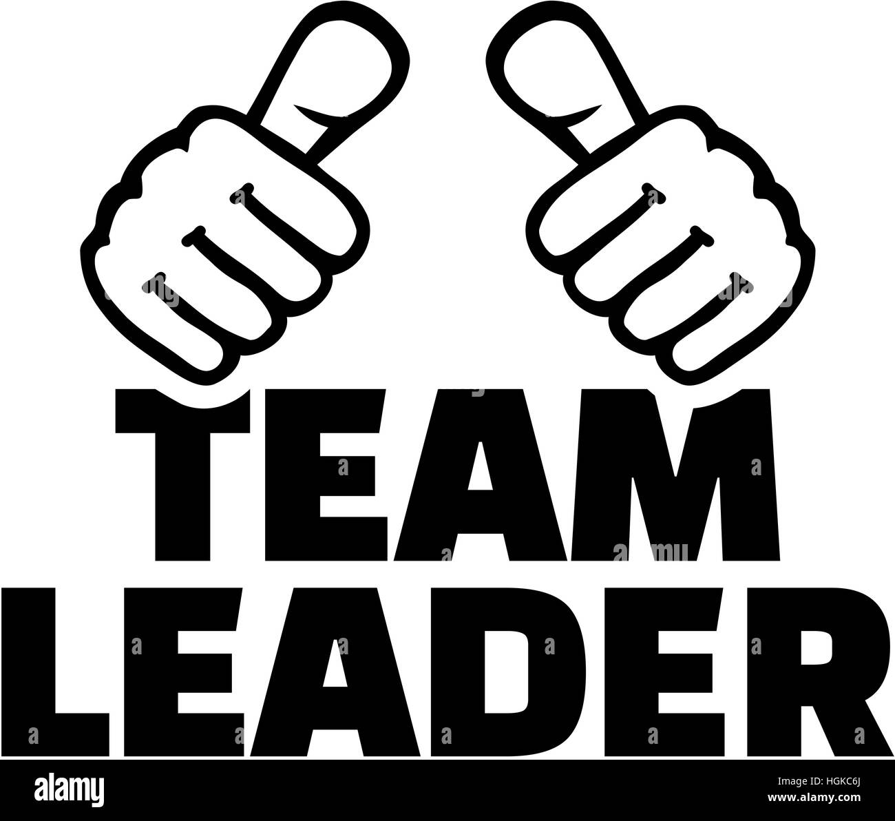 Teamleiter Daumen. T-Shirt Design. Stockfoto