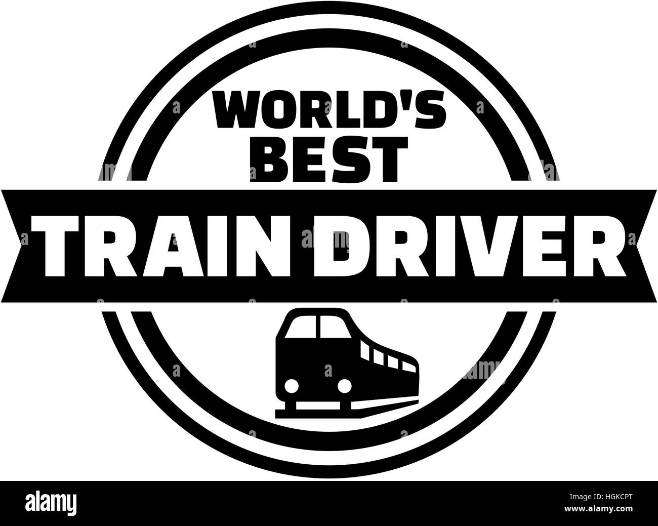Weltweit besten Zug Fahrer button Stockfoto