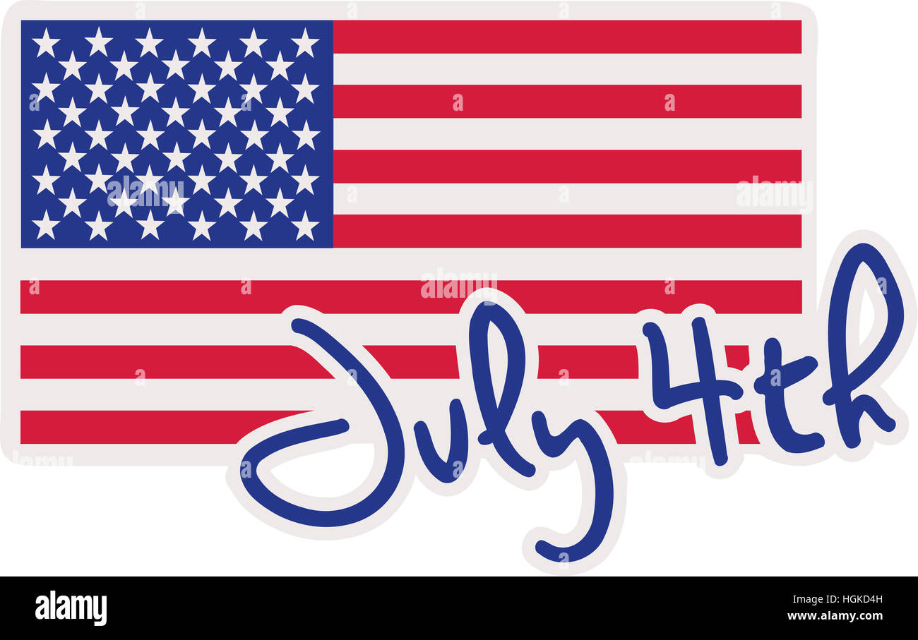 4. Juli mit USA-Flagge Stockfoto
