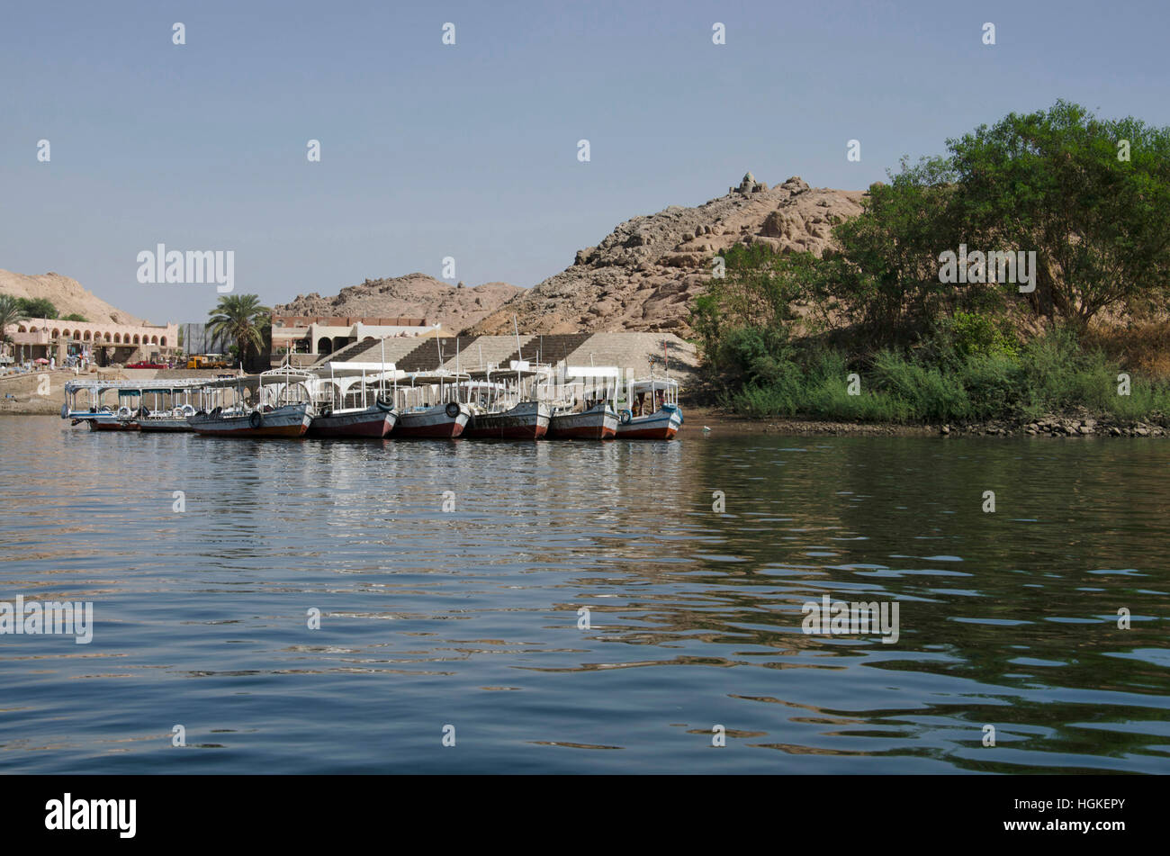 Blick vom Philae Tempel, Nasser-See, Ägypten Stockfoto
