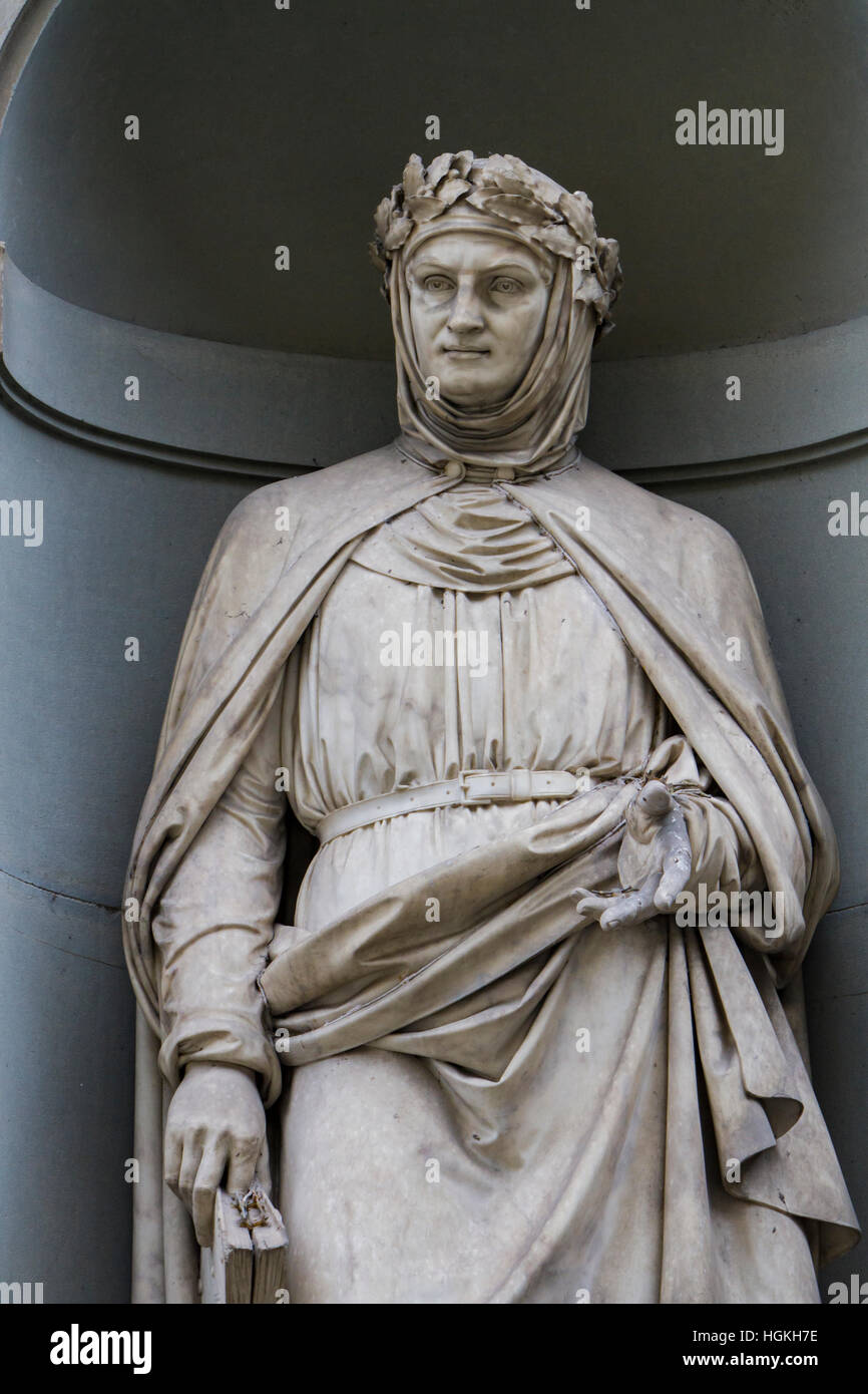 Statue von Giovanni Boccaccio in Florenz, Italien Stockfoto