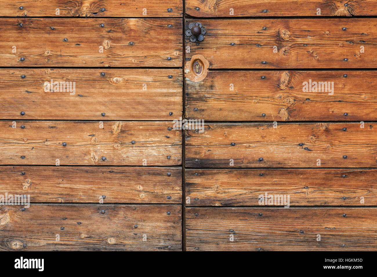 Detail der alten Holztür Stockfoto