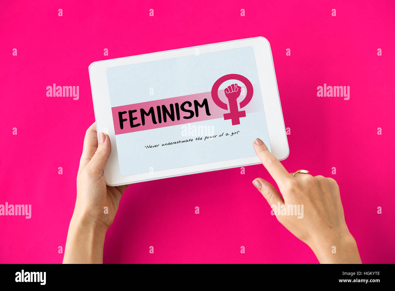 Frauen-Mädchen-Power-Feminismus-Chancengleichheit-Konzept Stockfoto