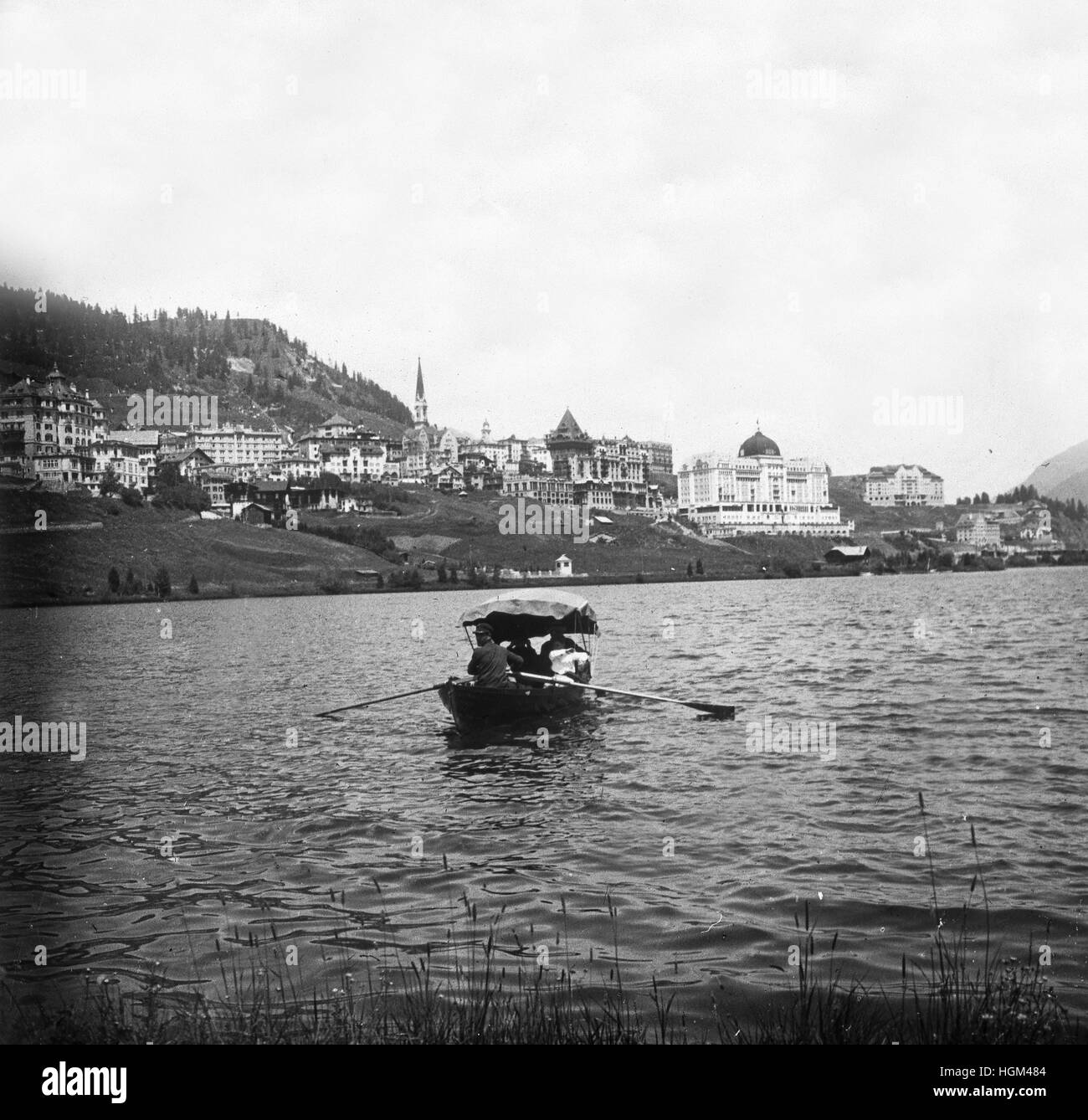 Lake St. Moritz in der Schweiz 1926 Stockfoto