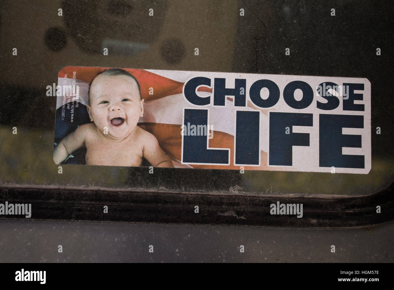Pro-Life / wählen Sie Leben Aufkleber Staunton, Illinois, USA Stockfoto