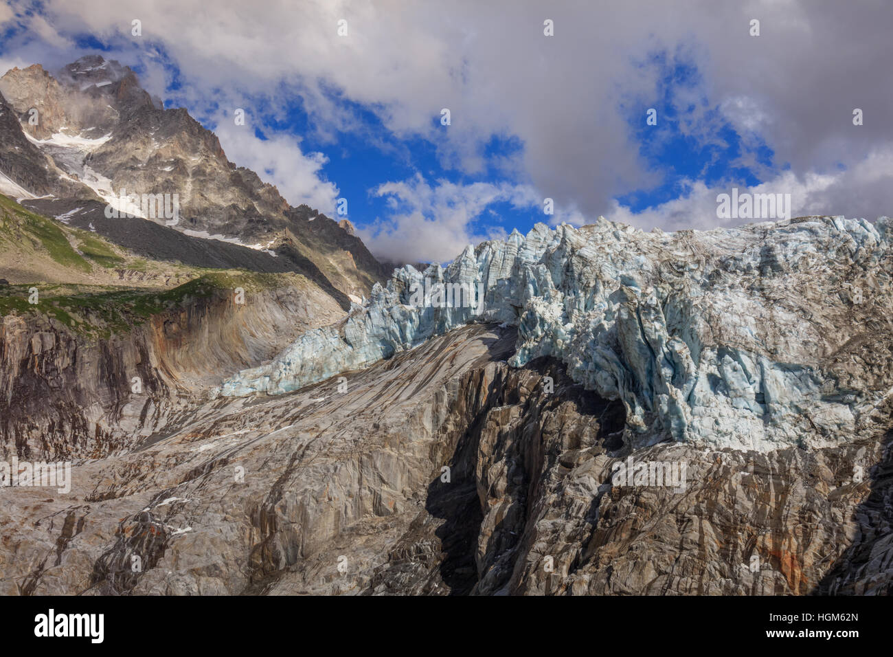 Argentiere Gletscher in Chamonix Alpen, Frankreich Stockfoto