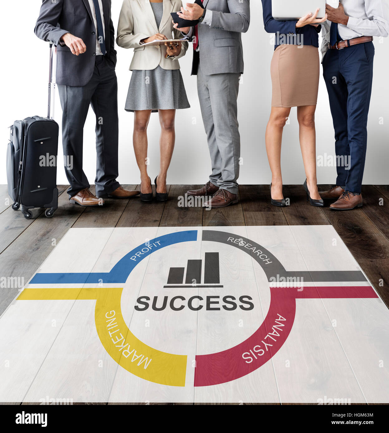 Erfolg-Diagramm-Prozesse Kreis-Konzept Stockfoto