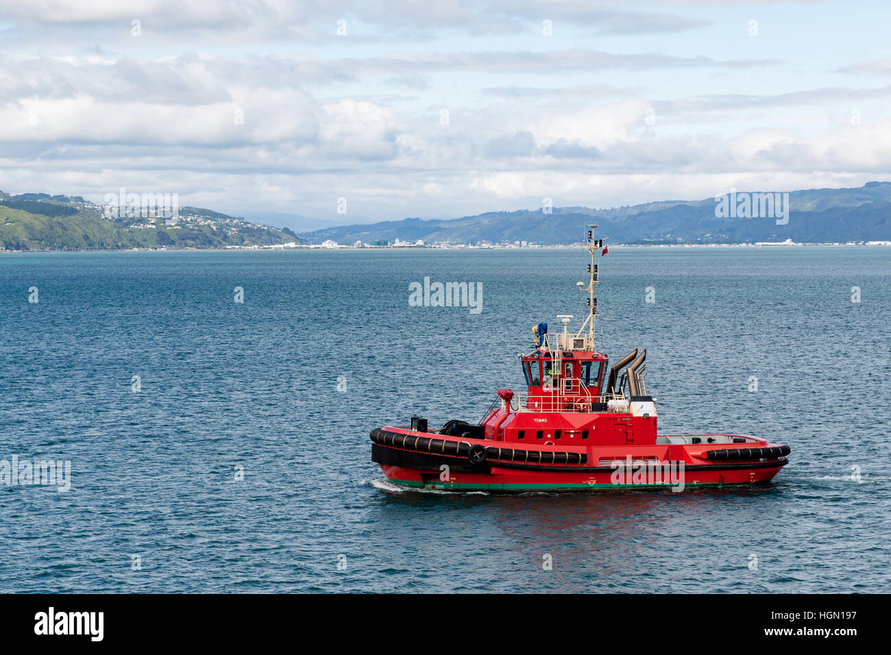 Maritime Schlepper Tiaki in Wellington, Neuseeland. Stockfoto