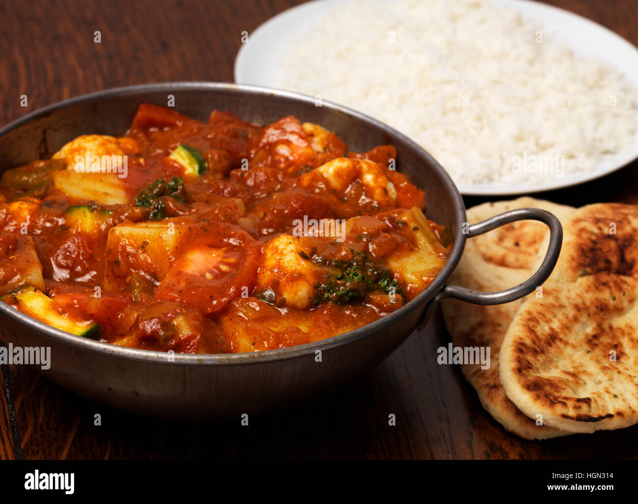 Gemüse-curry auf eine Tischplatte Stockfoto