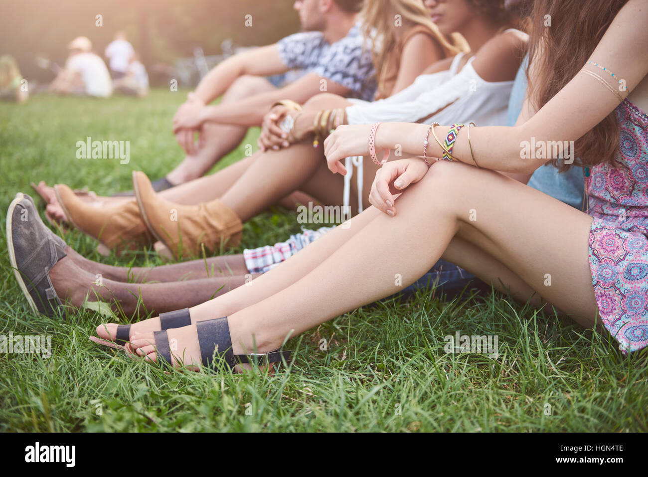 Sommer-Stimmung beim Musikfestival Stockfoto