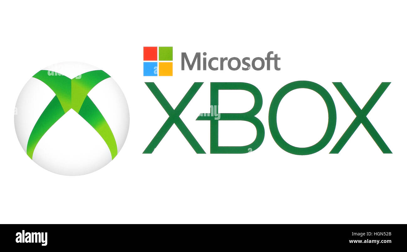 Kiew, Ukraine - 20. September 2016: Sammlung von beliebten Technik Logos: Logos von Microsoft und XBox auf weißem Papier gedruckt Stockfoto