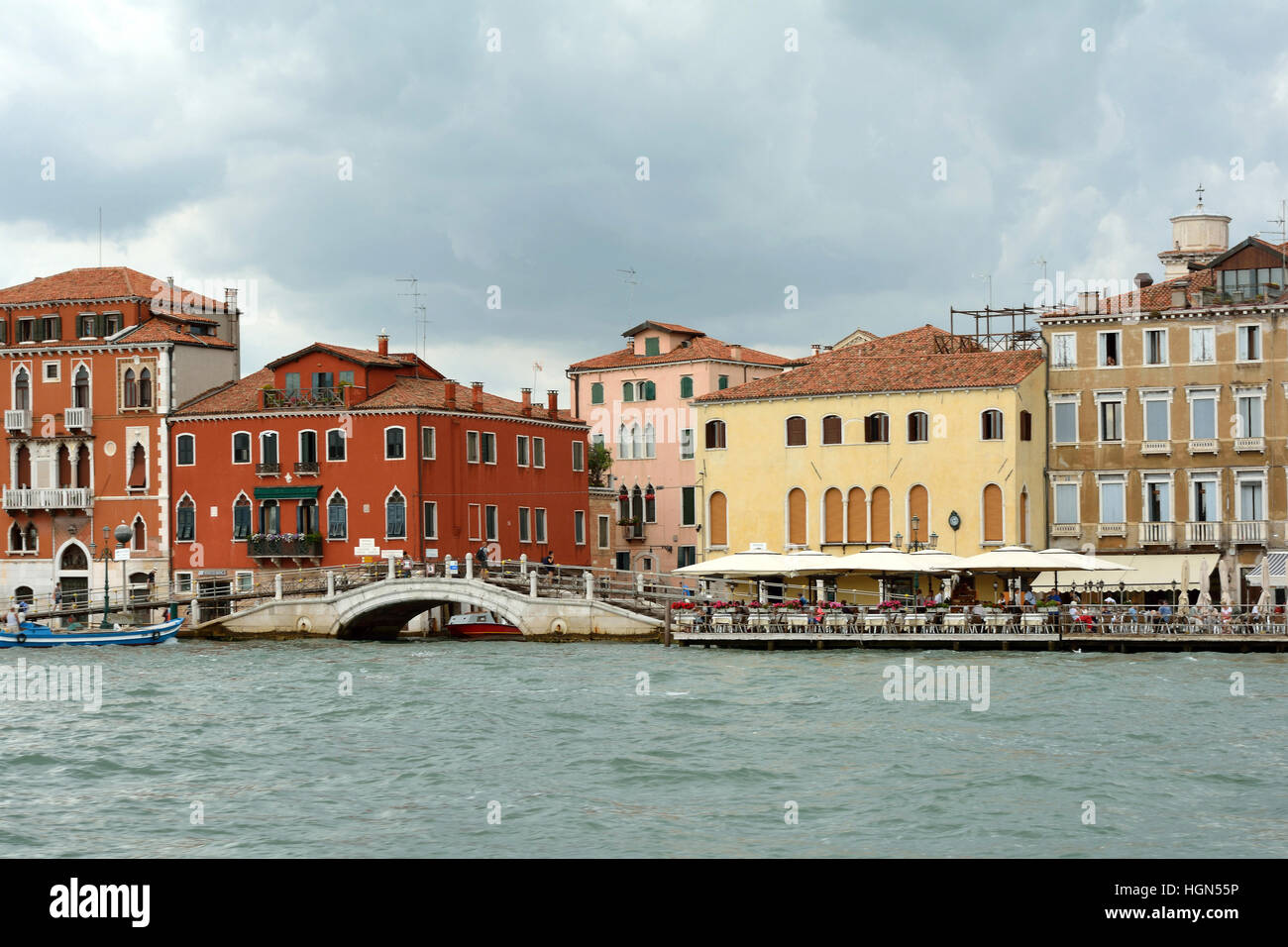Historische Paläste an der Grand Canal Venedig in Italien. Stockfoto
