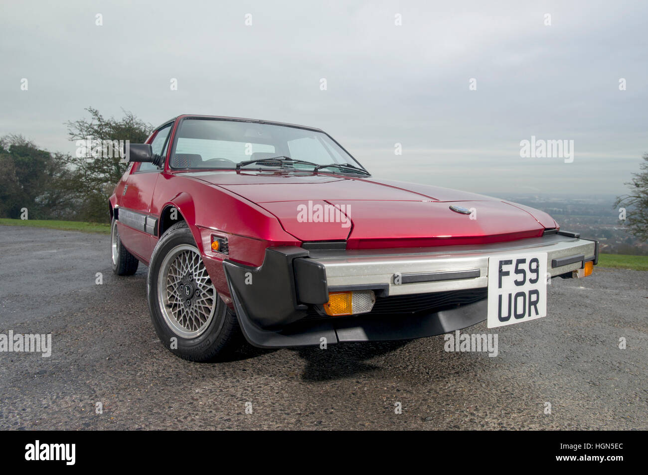 1988 Fiat X1/9 Mitte motorisierten Sportwagen, von Bertone entworfen Stockfoto