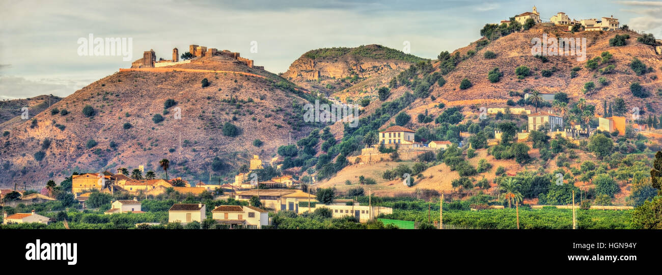 Blick auf Alora maurischen Burg - Andalusien, Spanien Stockfoto