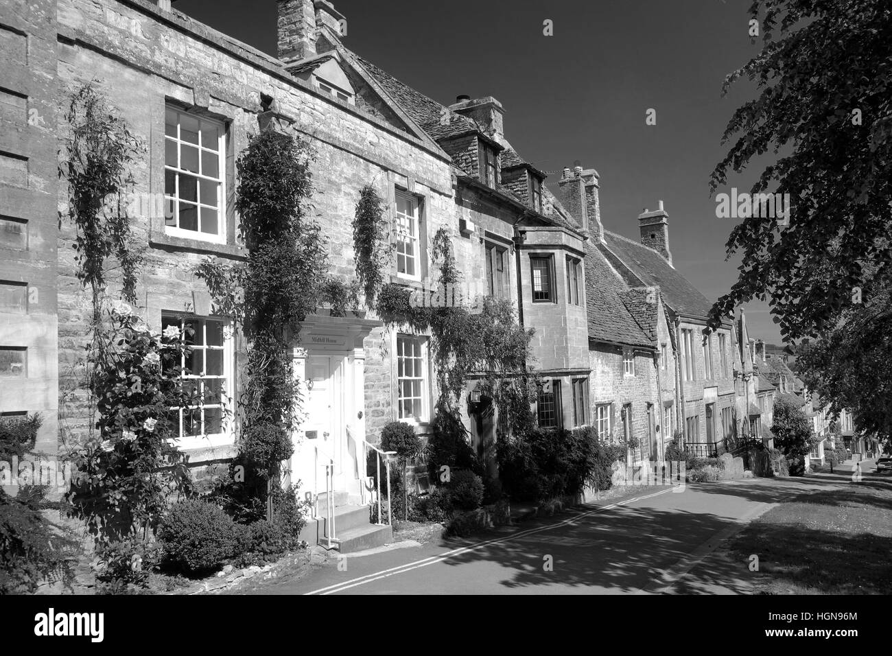 Straßenszene, Burford Stadt, Oxfordshire Cotswolds, England, UK Stockfoto