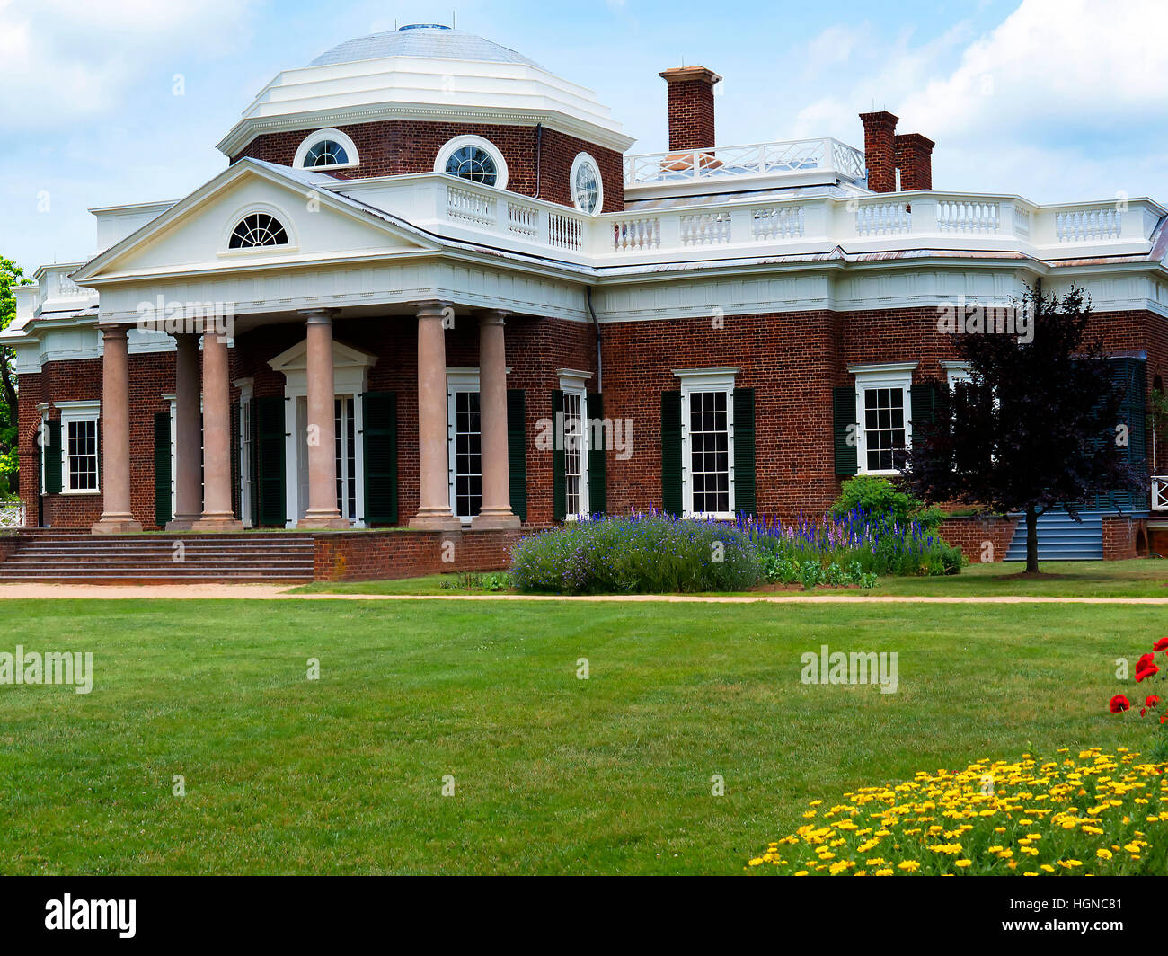Monticello baute das anmutige Haus von Thomas Jefferson am Potomac River in der Nähe von Richmond Virginia USA Stockfoto