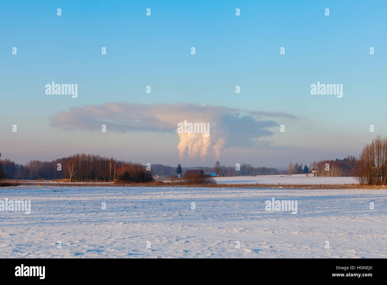 CO2-Emission in die Atmosphäre Stockfoto