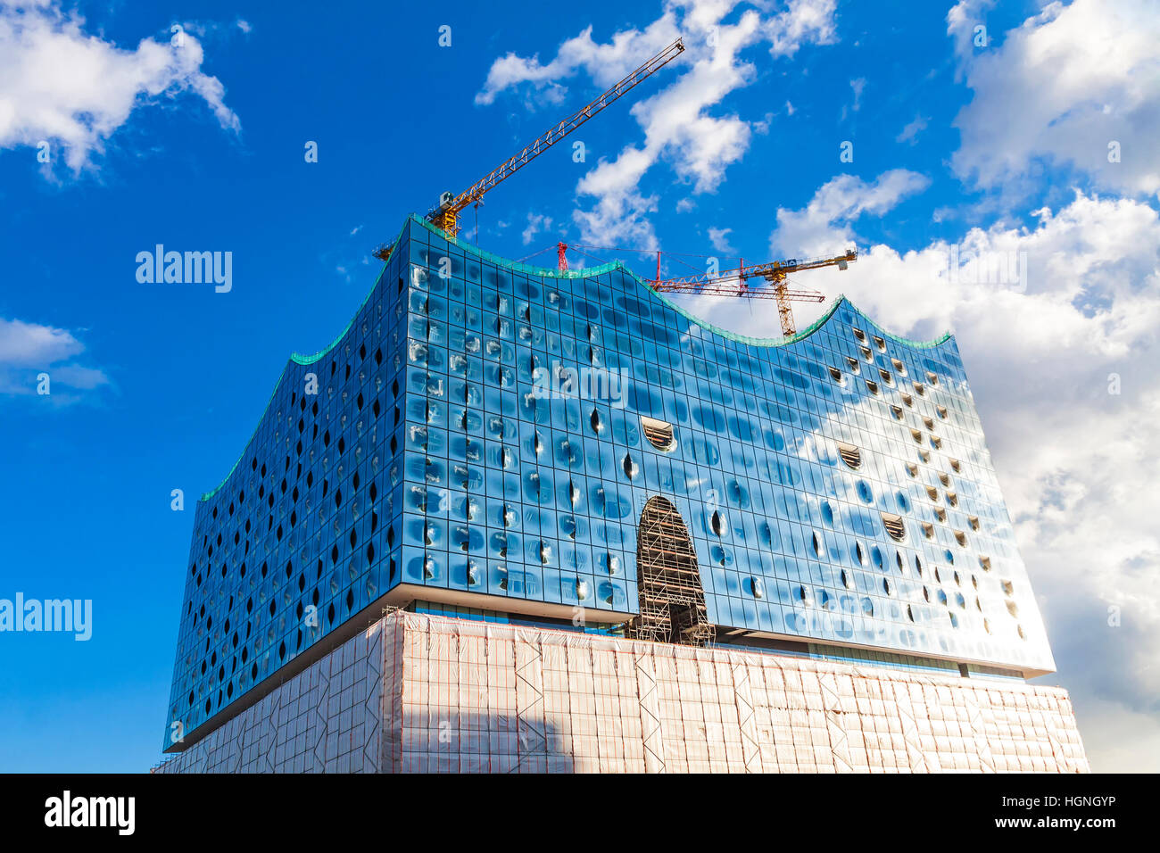 Die Elbphilharmonie, Konzertsaal im Hamburger Hafen. Das höchste bewohnte Gebäude Hamburg Stockfoto