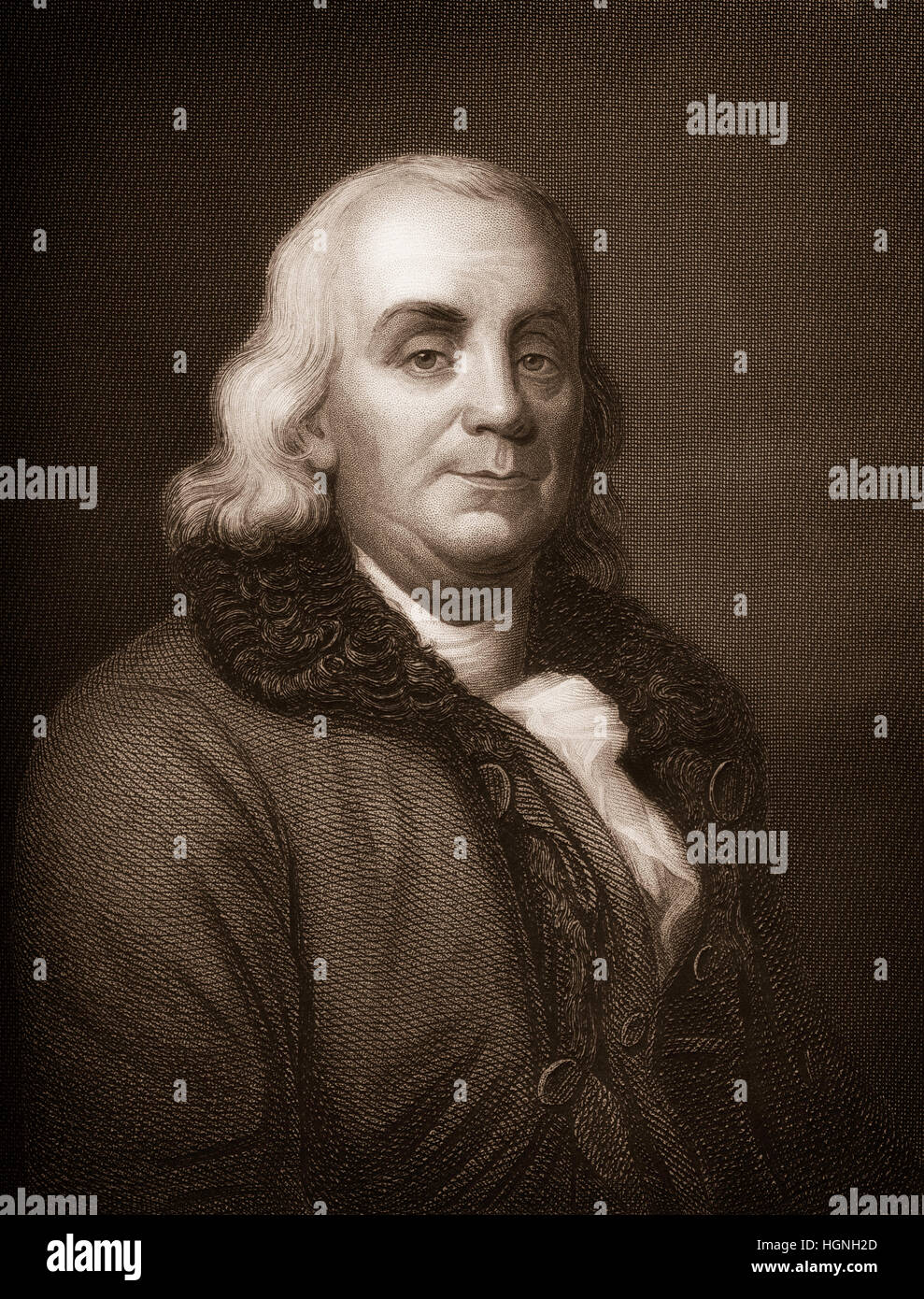 Benjamin Franklin, 1706-1790, nordamerikanischen Drucker, Verleger, Schriftsteller, Wissenschaftler, Erfinder und Staatsmann, Stockfoto