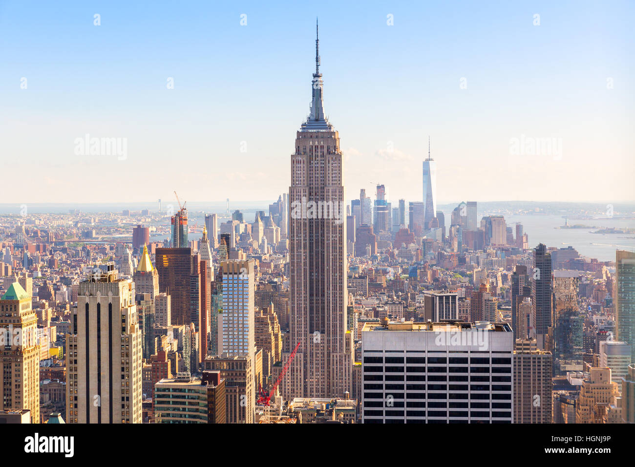 Manhattan downtown, Empire State Building closeup Stockfoto