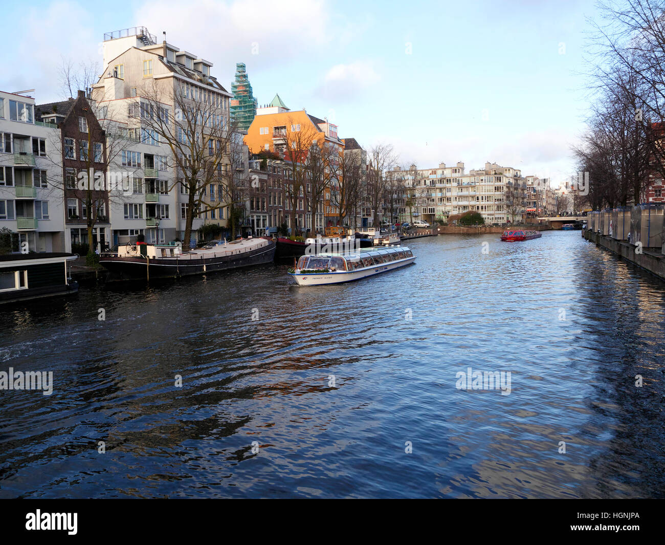 Grachten in Amsterdam, Central, Niederlande, Januar 2017 Stockfoto