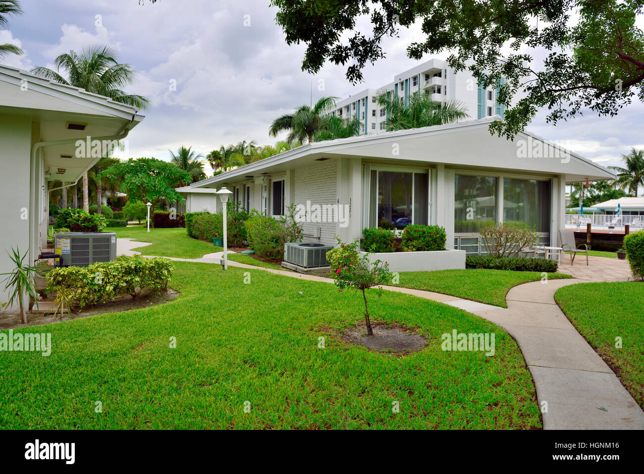 Coop-Wohnungsbau Pompano Beach, Florida, Stockfoto