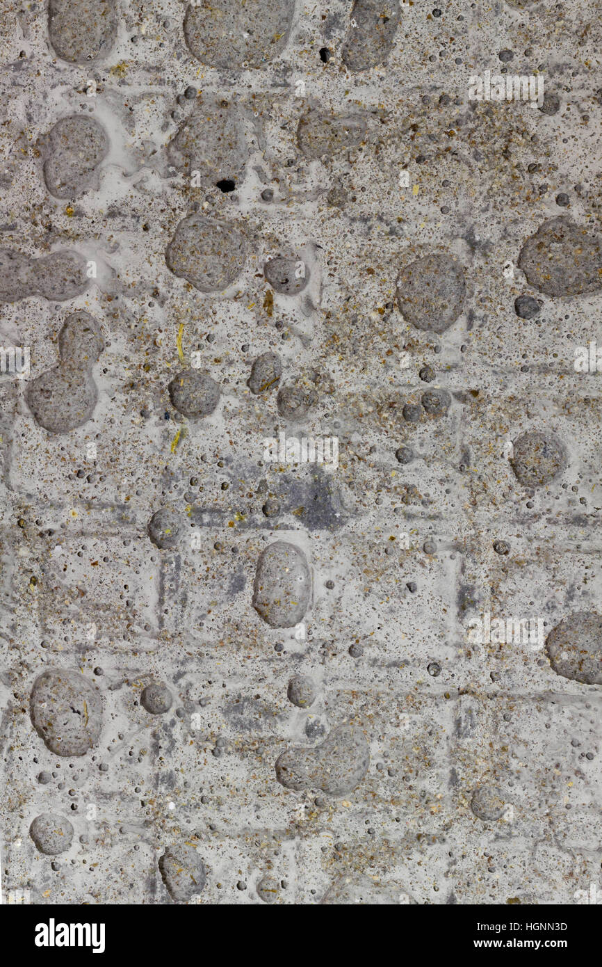 Schäden auf Fliesenboden, Beton zu sehen Stockfoto