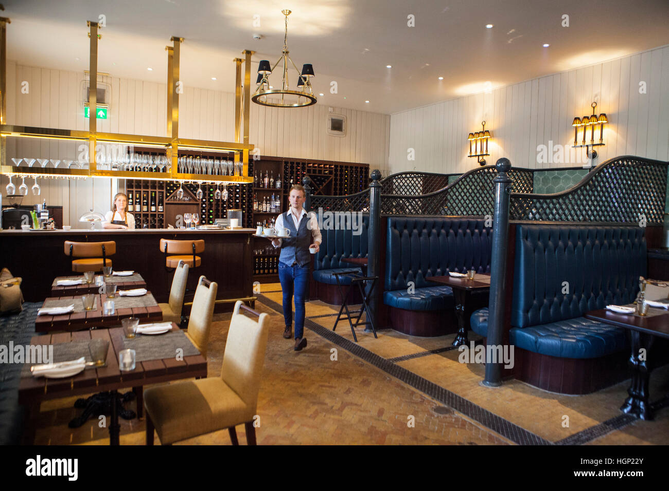 Das Innere der Astor Grill in Cliveden House in Berkshire. Stockfoto